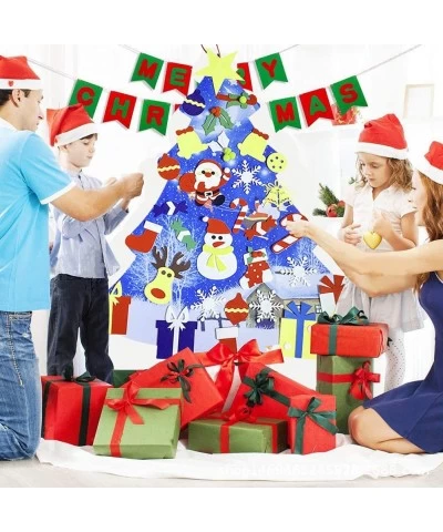 3.4ft Felt Christmas Tree Set for Toddlers Kids DIY Christmas Trees Decoration Kits with 30pcs Detachable Ornaments for Kids ...