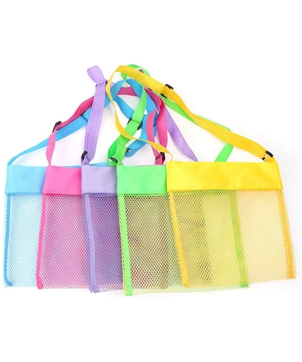 5-Pack Mesh Beach Bag Totes Kids Seashell Bags Toy Storage Bog Bag Swim Picnic Tote Adjustable Strap Aloha Bogg Bags 5 Color ...