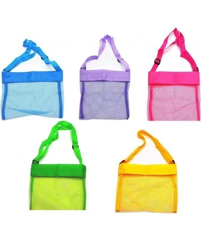 5-Pack Mesh Beach Bag Totes Kids Seashell Bags Toy Storage Bog Bag Swim Picnic Tote Adjustable Strap Aloha Bogg Bags 5 Color ...