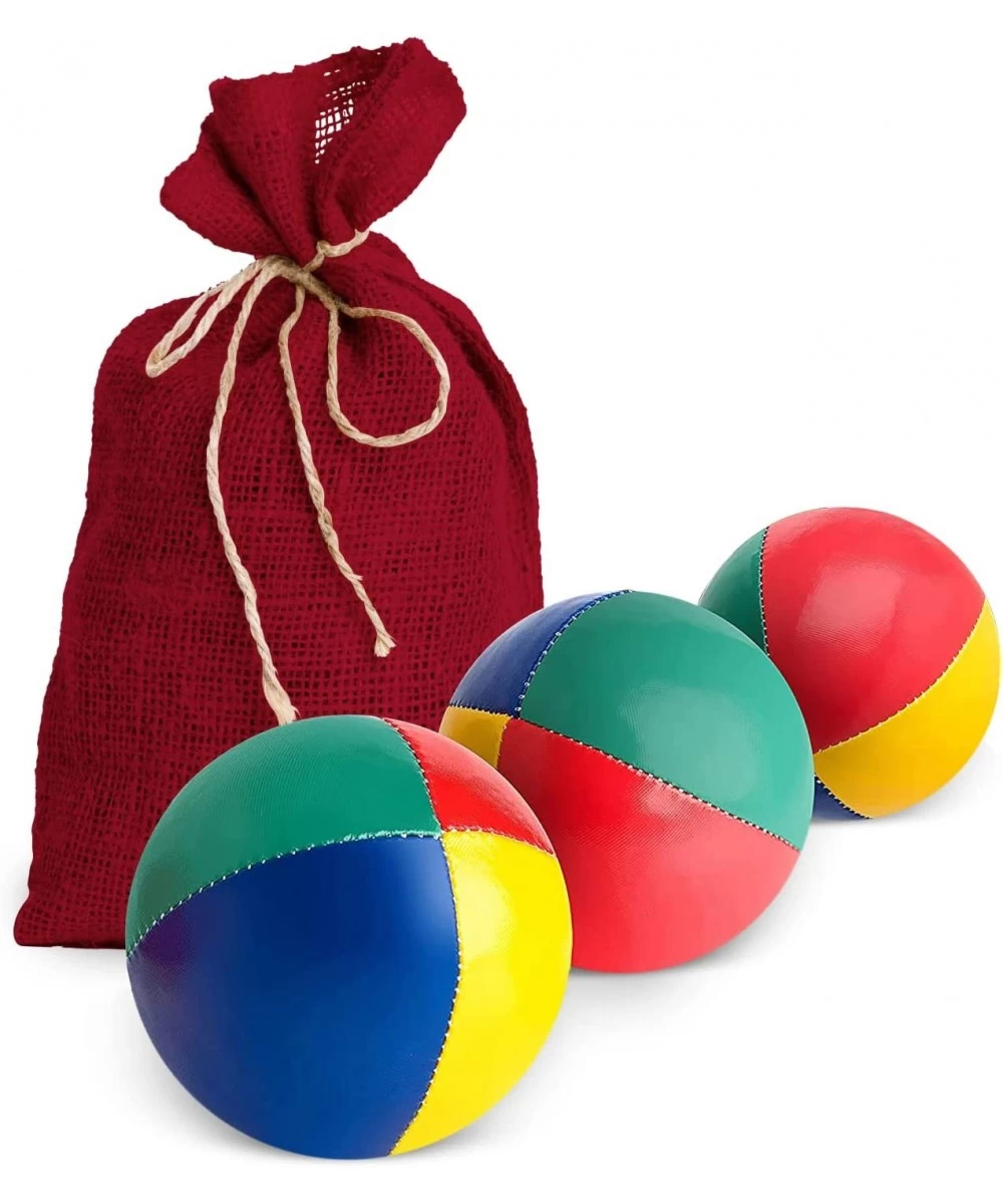 | 3 Juggling Balls in Beige Jute Bag | Easy to Grip | Waterproof Coating and eco-Friendly Padding | Suitable for Beginners an...