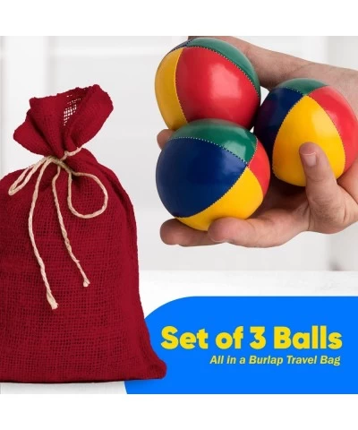 | 3 Juggling Balls in Beige Jute Bag | Easy to Grip | Waterproof Coating and eco-Friendly Padding | Suitable for Beginners an...