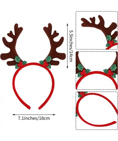 12 Pieces Christmas Party Glittered Glasses Frame and Christmas Holiday Headbands Reindeer and Santa Styles Accessories Gift ...