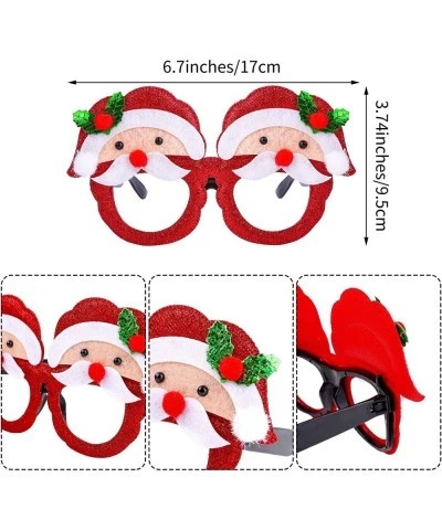 12 Pieces Christmas Party Glittered Glasses Frame and Christmas Holiday Headbands Reindeer and Santa Styles Accessories Gift ...