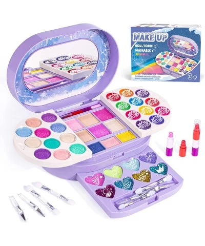 Kids Makeup Kit for Girls Washable Real Makeup Set for Little Girls Fold Out Makeup Palette with Mirror and Secure Close - Sa...