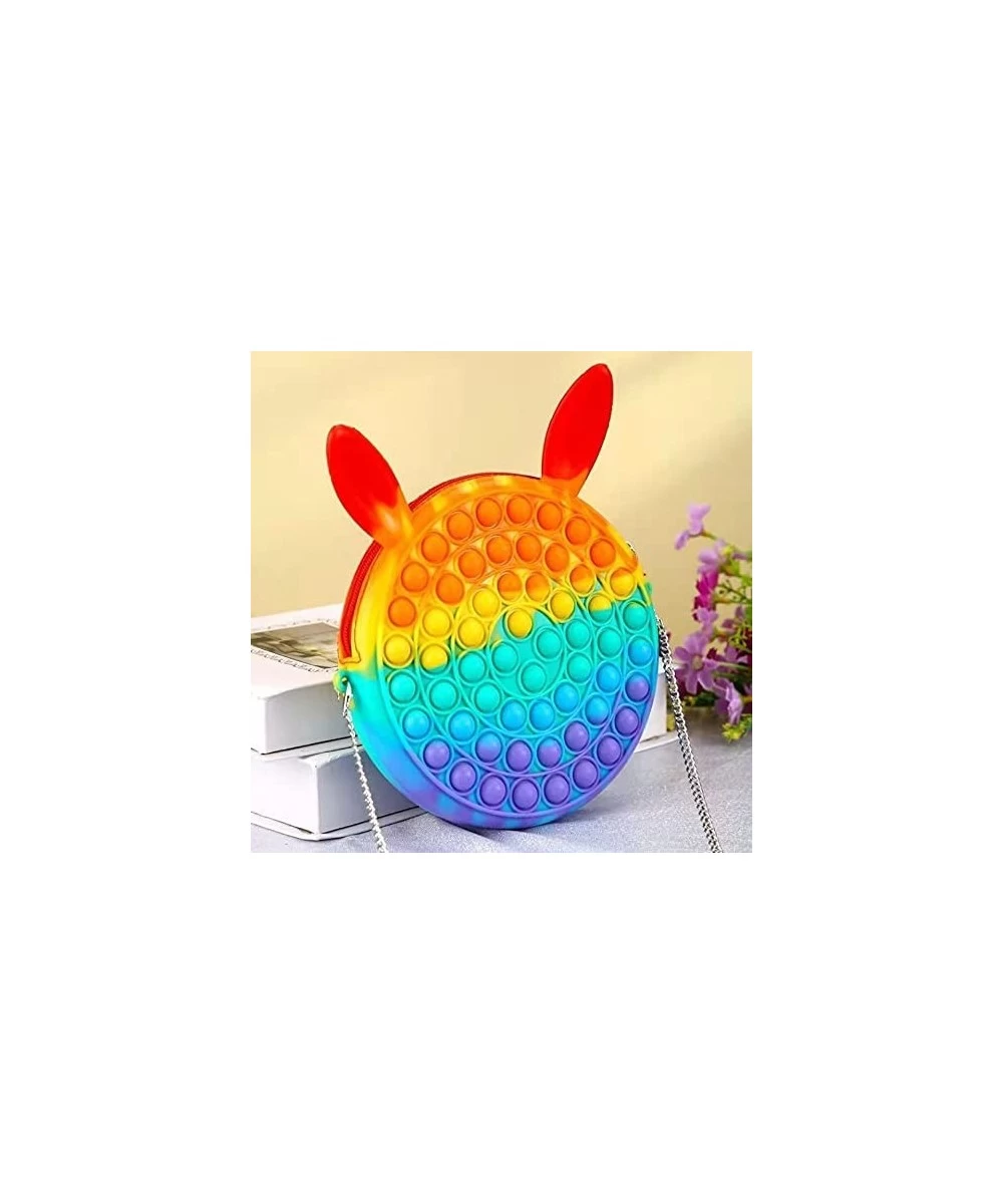 Pop Fidget Bag Toy Rainbow Fashion Shoulder Bag for Girl Popping it Squeeze Fidget Bag Toy Relieve Stress for Kids and Adults...