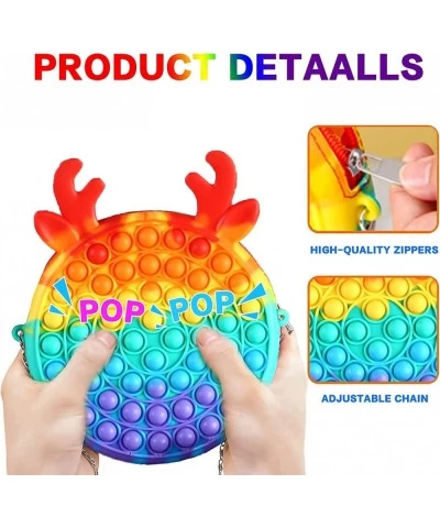 Pop Fidget Bag Toy Rainbow Fashion Shoulder Bag for Girl Popping it Squeeze Fidget Bag Toy Relieve Stress for Kids and Adults...