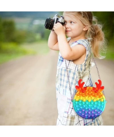 Pop Fidget Bag Toy Rainbow Fashion Shoulder Bag for Girl Popping it Squeeze Fidget Bag Toy Relieve Stress for Kids and Adults...