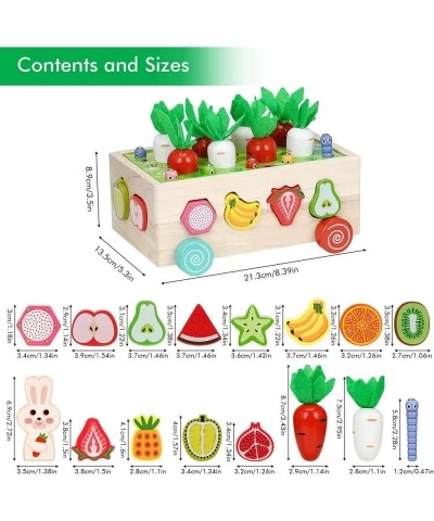 Montessori Toys for 1 2 3 4 Year Old Baby Boys and Girls Wooden Shape Sorting Toys Gifts for Toddlers Carrot Harvest Game Edu...