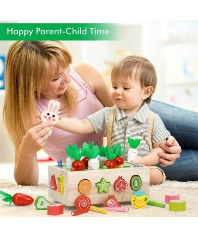 Montessori Toys for 1 2 3 4 Year Old Baby Boys and Girls Wooden Shape Sorting Toys Gifts for Toddlers Carrot Harvest Game Edu...