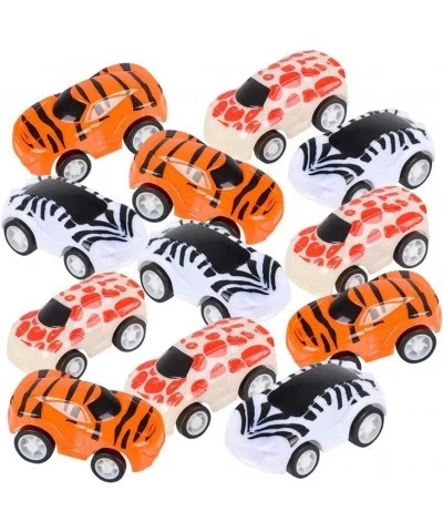 2 Inch Safari Pullback Mini Toy Cars Set of 12 Pullback Racers with Fun Animal Patterns Birthday Party Favors for Kids Goodie...