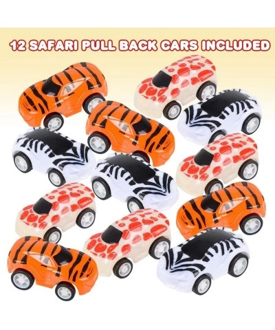 2 Inch Safari Pullback Mini Toy Cars Set of 12 Pullback Racers with Fun Animal Patterns Birthday Party Favors for Kids Goodie...