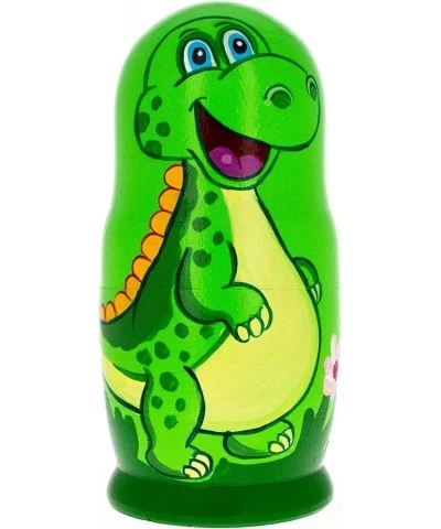 Set of 5 Dinosaurs Wooden Nesting Dolls 6 Inches $68.39 Nesting Dolls