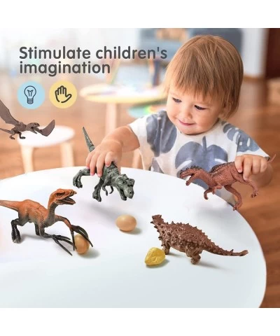 Dinosaur Toys for kids with Dinosaur Theme Booklet Eggs Trees - 8 Realistic Dinosaur Figures Including T-Rex Triceratops Velo...