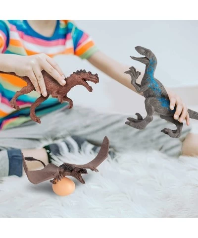 Dinosaur Toys for kids with Dinosaur Theme Booklet Eggs Trees - 8 Realistic Dinosaur Figures Including T-Rex Triceratops Velo...