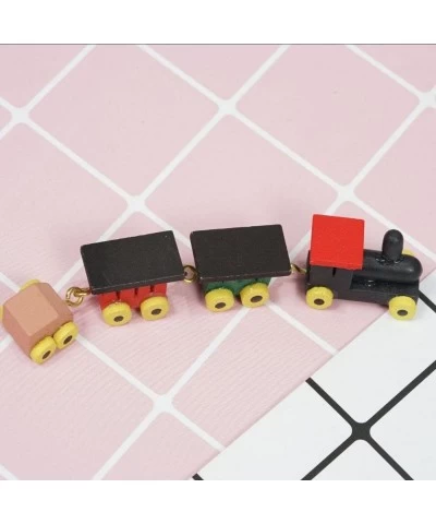 1:12 Miniaturas Wooden Small Train Set Children's Bedroom Toy Furniture Dollhouse Decor Child Toys for 1:12 Dollhouse Decorat...