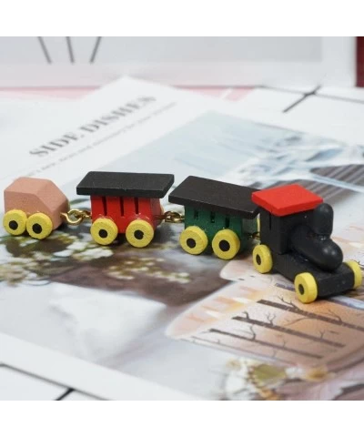 1:12 Miniaturas Wooden Small Train Set Children's Bedroom Toy Furniture Dollhouse Decor Child Toys for 1:12 Dollhouse Decorat...