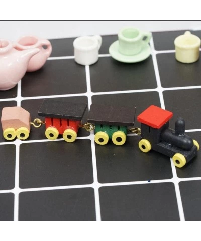 1:12 Miniaturas Wooden Small Train Set Children's Bedroom Toy Furniture Dollhouse Decor Child Toys for 1:12 Dollhouse Decorat...