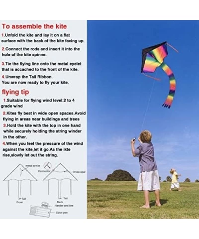 Kites for Kids and Adults Easy to Fly Large Rainbow Kite and Giant Octopus Kite Flying Beach Kites for Outdoor Game Pack of 2...