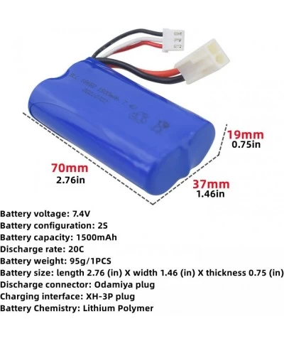 3PCS 7.4V 1500mah Lithium Battery with 1 to 3 Charging Conversion line for feilun FT009 UDI009 UDI902 UDI002 AA102 RC Boat Sp...