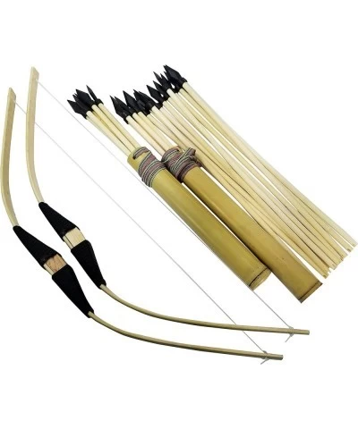 2-Pack Handmade Wooden Bow and Arrow Set - 20 Wood Arrows and 2 Quivers - for Outdoor Play $45.98 Toy Sports Products