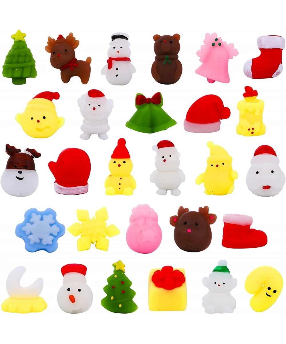 56 Pcs Christmas Mochi Squishy Toys Christmas Themed Mini Squishies Stress Relief Toys Slow Rising Animals for Kids Party Fav...