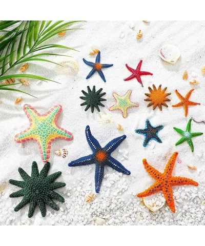 12 Pcs Starfish Pool Toys Beach Toys Colorful Big Diving Toys Artificial Realistic Pool Diving Toys Plastic Starfish Decor fo...