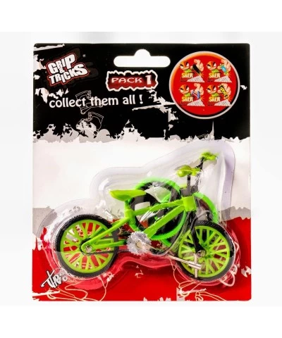 Grip and Tricks - Green Finger BMX Freestyle with 2 Extra Toy Bike Wheels and 1 Finger Bikes Tool - Pack 1 Finger Toy for Kid...