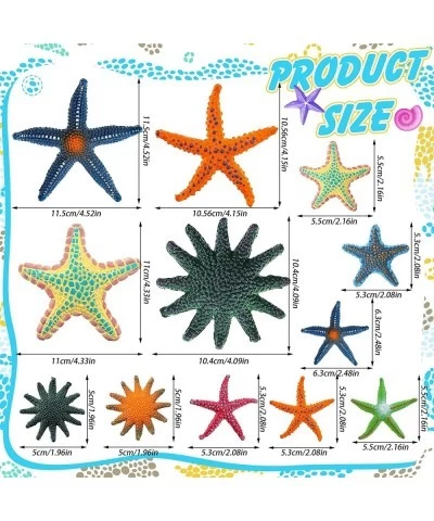 12 Pcs Starfish Pool Toys Beach Toys Colorful Big Diving Toys Artificial Realistic Pool Diving Toys Plastic Starfish Decor fo...