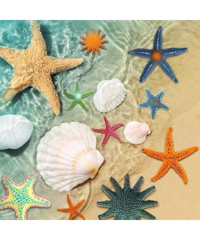 12 Pcs Starfish Pool Toys Beach Toys Colorful Big Diving Toys Artificial Realistic Pool Diving Toys Plastic Starfish Decor fo...