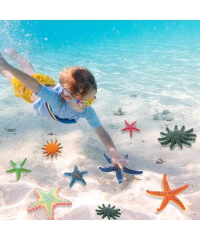 12 Pcs Starfish Pool Toys Beach Toys Colorful Big Diving Toys Artificial Realistic Pool Diving Toys Plastic Starfish Decor fo...