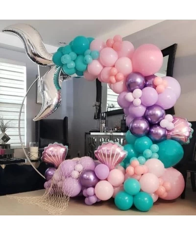 Mermaid Balloon Garland Arch Kit Mermaid Balloons for Girl Metallic Balloons Mermaid Birthday Party Decorations Mermaid Tail ...