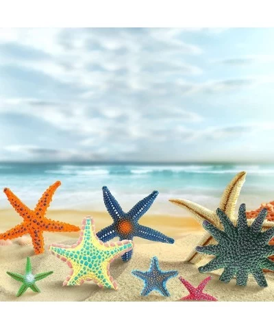 12 Pcs Starfish Pool Toys Beach Toys Colorful Big Diving Toys Artificial Realistic Pool Diving Toys Plastic Starfish Decor fo...