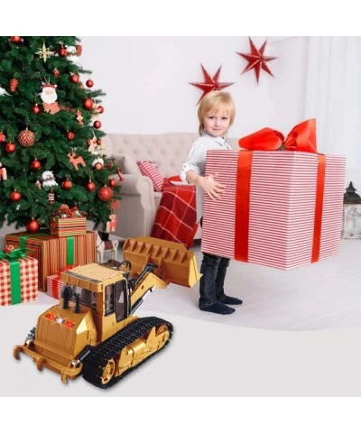 5 Channel RC Bulldozer Remote Control Excavator Full Functional Front Loader Construction Vehicles Toy with 2.4Ghz Transmitte...