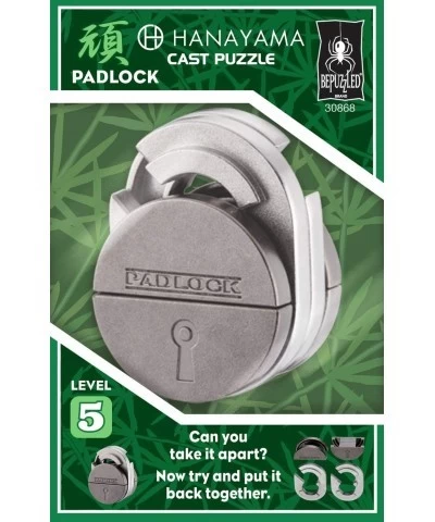 Padlock Hanayama Cast Metal Brain Teaser Puzzle (Level 5) Puzzles For Kids & Adults Ages 12 & Up Green $17.46 Brain Teaser Pu...