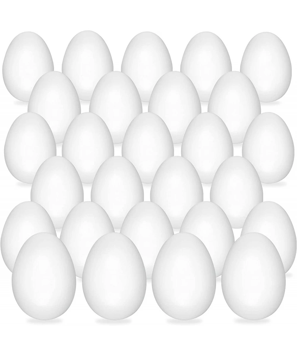 Elcoho 30 Packs Unfinished Wooden Easter Eggs Unpainted Easter Eggs Toys Mini DIY Fake Art Craft Eggs with Brushes and Paints...