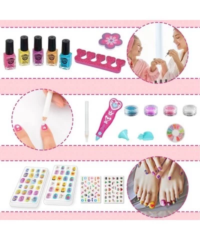 Kids Nail Polish Set for Girls Nail Art Kits with Nail Dryer & Glitter Nail Pen Quick Dry & Peel Off & Non-Toxic Nail Polish ...