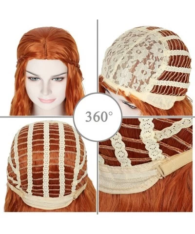 Missuhair Ginger Wig Long Wavy Women Orange Wig Medieval Renaissance Hippie Halloween Costume Hair Wigs $39.98 Kids' Dress-Up...