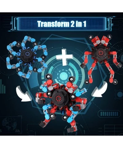 6PCS Transformable Robot Fidget Spinner Chain Toy for Kids Adults DIY Deformable Fingertip Gyro for Stress Relief Creative Ha...