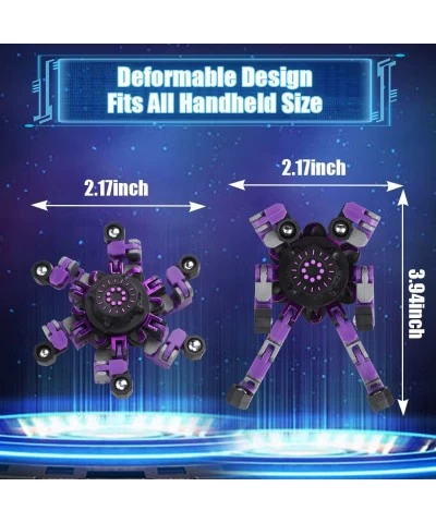 6PCS Transformable Robot Fidget Spinner Chain Toy for Kids Adults DIY Deformable Fingertip Gyro for Stress Relief Creative Ha...