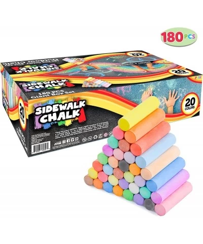 180 PCS Washable Sidewalk Chalks Set in 20 Colors Non-Toxic Jumbo Chalk for Outdoor Art Play Painting on Chalkboard Blackboar...