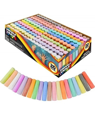 180 PCS Washable Sidewalk Chalks Set in 20 Colors Non-Toxic Jumbo Chalk for Outdoor Art Play Painting on Chalkboard Blackboar...