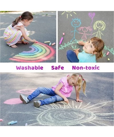 180 PCS Washable Sidewalk Chalks Set in 20 Colors Non-Toxic Jumbo Chalk for Outdoor Art Play Painting on Chalkboard Blackboar...