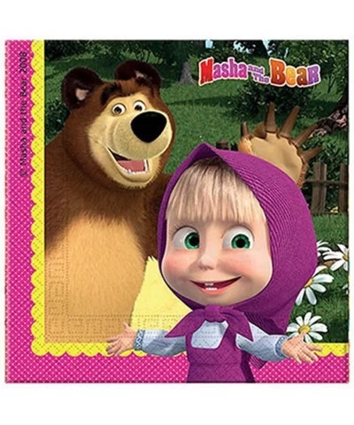 Masha and The Bear Napkins (Pack of 20) $20.59 Kids' Party Tableware