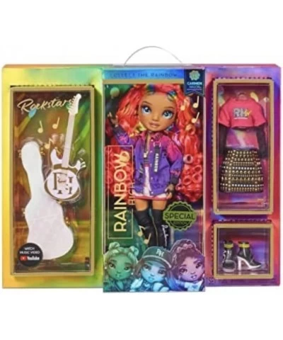 Rainbow High Rockstar Fashion Doll 2 Complete Outfits & Rockband Essentials Carmen Major Only $67.01 Dolls