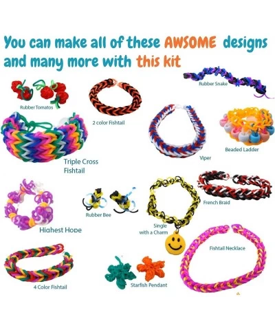 Colorful Loom Set Premium Rubber Band Necklace Bracelet Making Kit DIY Band Jewelry for Kids Toys for 5 6 7 8 9 Year Old Kids...