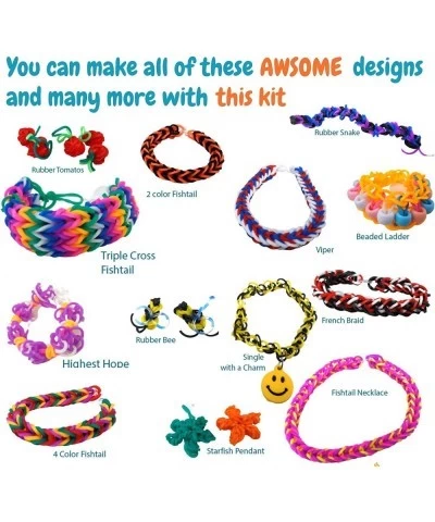 Colorful Loom Set Premium Rubber Band Necklace Bracelet Making Kit DIY Band Jewelry for Kids Toys for 5 6 7 8 9 Year Old Kids...