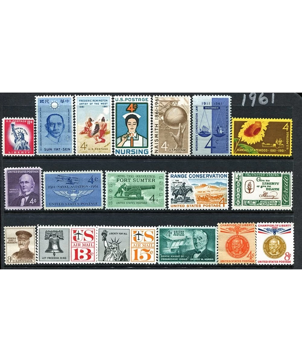 COMPLETE MINT SET OF POSTAGE STAMPS ISSUED IN THE YEAR 1961 BY THE U.S. POST OFFICE DEPT. $20.75 Collectibles Display & Storage