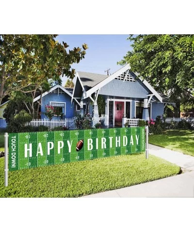 Large Football Happy Birthday Party Banner Game Day Sports Party Decorations Football Photo Backdrop Hanging Decorations(9.8 ...