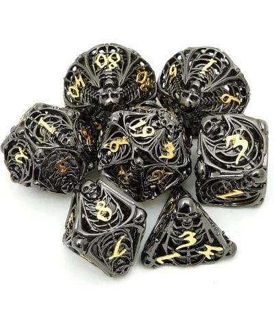 Metal Dice Set Hollow Polyhedral Skull Metal Dice Suitable 7Pcs Set for Dungeons and Dragons RPG MTG Table Games D&D Pathfind...