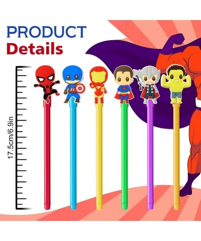 24PCs Superhero Party Favors Themed Pens Black Gel Ink Pens Cute Kawaii Gifts for Kids Superhero Themed Party Supplies Pinata...